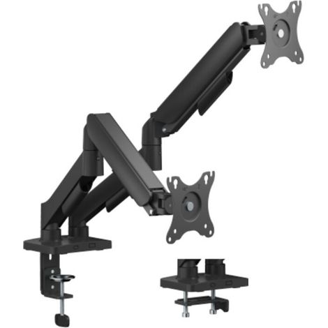 Support double pour moniteur eSTUFF GLB227012 à ressort à gaz pour 2 écrans de 17" à 32", VESA 75x75/100x100, 9 kg par moniteur