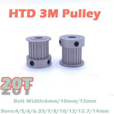 (1 pièce, largeur de courroie : 10 mm) Poulie de distribution HTD 3M, alésage 20 dents, courroie synchrone (1/4)