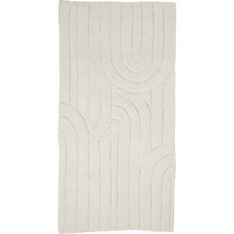 Tapis de bain déco graphique arc en coton 60x120cm (1/5)
