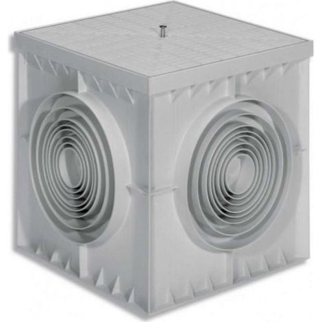 POZZETTO MONOLITICO IN PLASTICA PVC CON COPERCHIO PER CAVI ELETTRICI 40x40 cm
