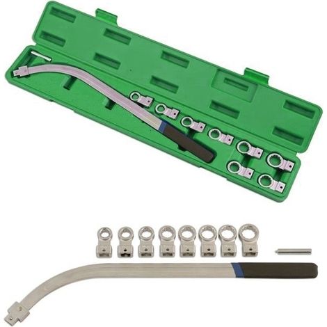 Chiave per puleggia/tendicinghia con adattatori intercambiabili set 10 pz