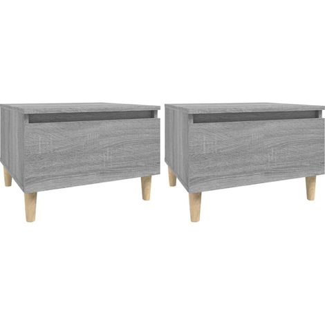 Maison Exclusive - Beistelltische 2 Stk. Grau Sonoma 50x46x35 cm (1/5)