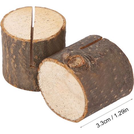 10 Pièces Supports de Cartes de Place en Forme de Souche pour Mariage, Fête, Numéro de Table, Pince à Cartes (1/5)