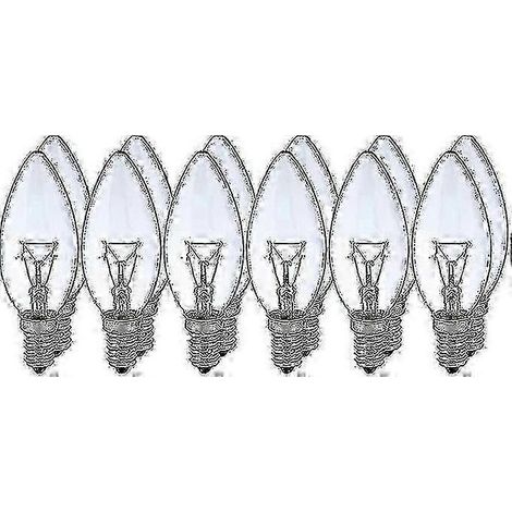 12er-Packung 40W E14 Kerzenförmige, klarweiße, klassische Glühlampen