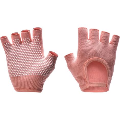 Gants de yoga antidérapants sans doigts, idéaux pour le Pilates, le Barre, le Yoga aérien et les séances de fitness. Tissu respirant offrant une meilleure adhérence pour une stabilité accrue. (1/2)