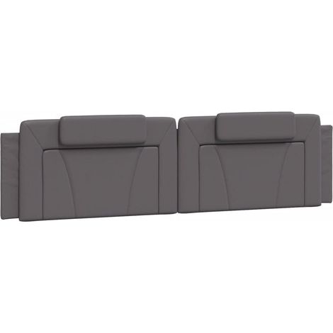 Coussin de tête de lit Viana gris 200 cm similicuir CFW77130 (1/5)