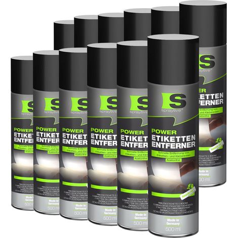 Spraytive 12x 500ml Power Etikettenentferner – Acetonfrei, Klebereste-Entferner & Etikettenlöser, Reiniger für Aufkleber & Markierungsfarben (1/5)