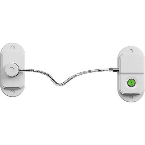 Wiederaufladbares Fingerabdruck-Vorhängeschloss, Kindersicherung für Schränke, Kühlschränke, Schubladen und Türen, Edelstahlkabel für die Haussicherheit, A (1/5)