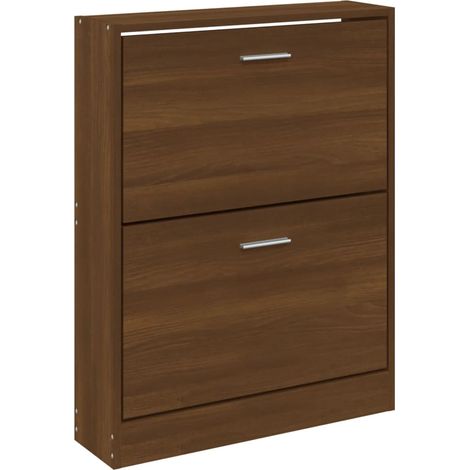 Zapatero mueble para entrada pasillo y salón 59 x 17 x 81 cm madera de ingeniería marrón 020021634 (1/5)