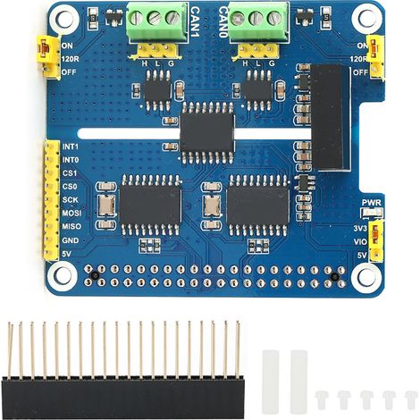 Module Bus CAN Isolé Double Canal avec Protection Intégrée pour Raspberry Pi (1/5)