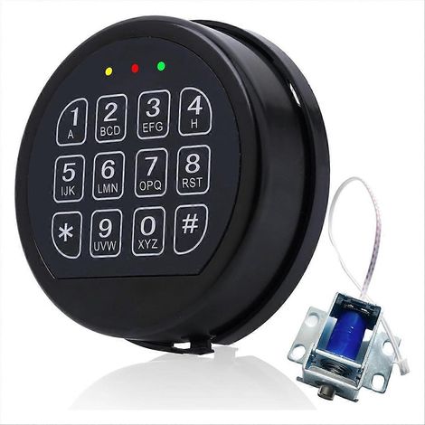 Remplacement de serrure de coffre-fort par serrure à solénoïde et clavier électronique noir pour coffre-fort domestique et professionnel (1/5)