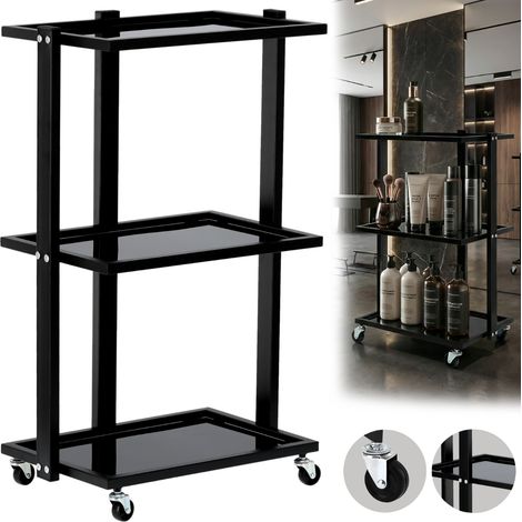 Carrello Calis L, tavolo da parrucchiere, tavolo cosmetico per salone su ruote (1/5)