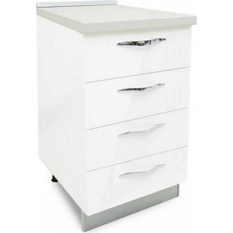 My Brand Germanvox Cucina Componibile, base, pensile, mobile lavello e incasso forno e piano cottura, colapiatti Bianco lucido (CASSETTIERA 4 CASSETTI 45 CM) (1/3)