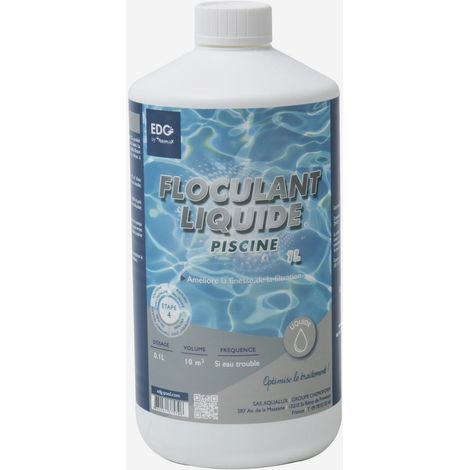 Aqualux – Floculant liquide pour piscine – Clarifiant anti eau trouble – Contenance 1 litre – Ingrédient actif chlorosulfate d'aluminium