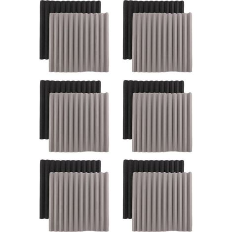 12Pcs Acoustic Foam Board,Studio Wedge Tile,Acoustic 2.5X30X30cm (1/4)