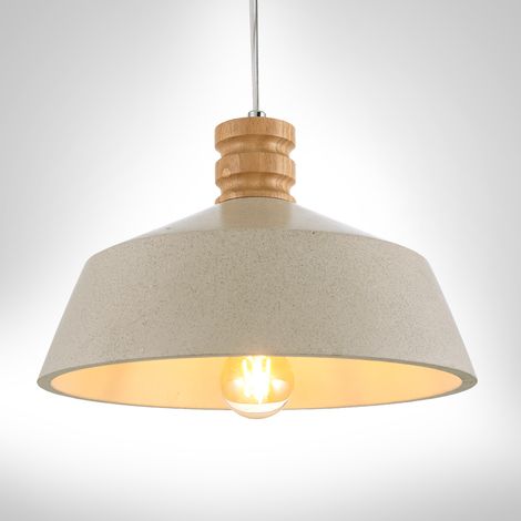 Paco Home Luminaria Suspendida , E27, Lámpara Para Salón, Comedor Y Cocina De Altura Ajustable Hormigón Arenisca Blanca, Sin bombillas