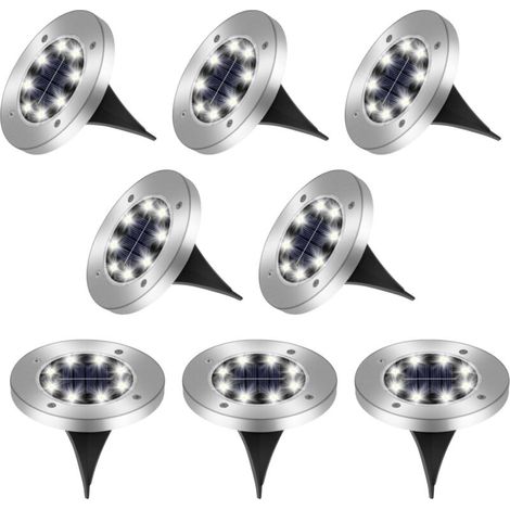 Solarleuchten für den Außenbereich, 8-teilige Solarleuchten-Serie für den Außenbereich, Solar-Gartenleuchten mit 8 LEDs, wasserdichte Solarstrahler (IP65), dekorative Solarleuchten für den Außenbereic