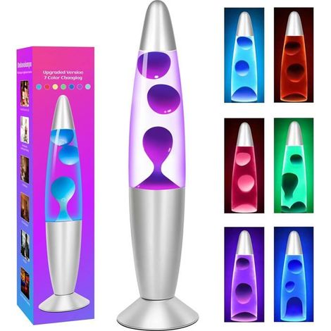 Lampe à lave - CELLUSTOP - 34,5 cm - LED 25W - 7 couleurs - Verre/Aluminium (1/4)