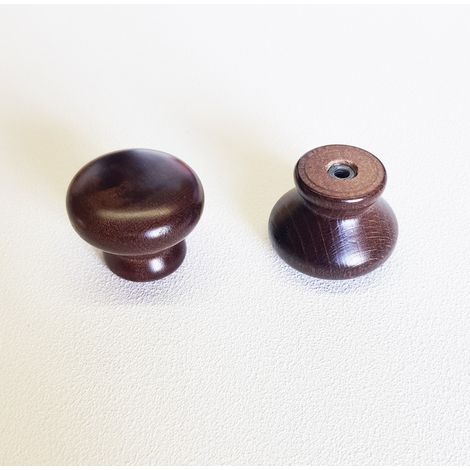 Pomolo in legno noce scuro 32mm
