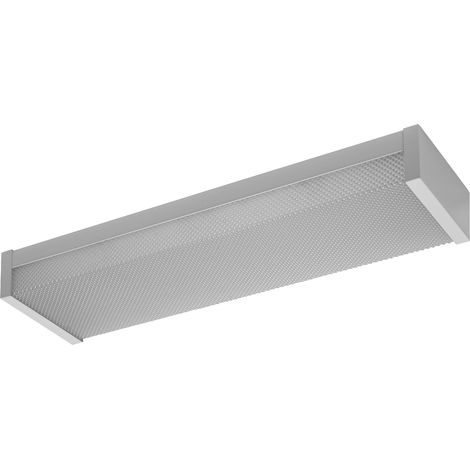 LEDVANCE OFFICE LINE avec diffuseur prismatique blanc, 0,6 m de long, 20 W / 2300 lm, blanc froid (4000 K), design fonctionnel pour applications de bureau, CRI 80, IP20, dimmable.