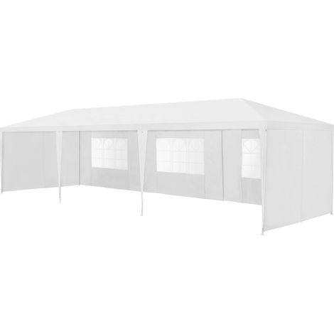 Carpa Pabellón para jardín Wedau metal 900 x 300 x 255 cm blanco [casa.pro]
