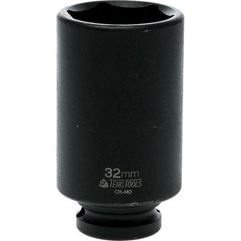Teng Tools 1/2 Inch Drive Deep Impact Socket, 32mm, Hexagon 6-Point, Long Version, Model 920632N