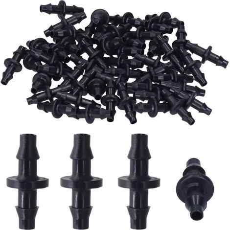 100-teiliges Bewässerungs-Anschlussset, Tropfbewässerungsverbinder für Gartenschläuche, Schlauchverbinder mit Widerhaken für 4/7-mm-Wasserschlauchanschlüsse (1/5)