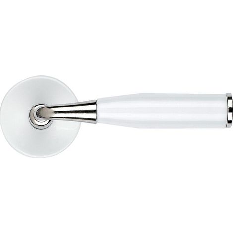 Béquille double type Fusain en porcelaine de Limoges monture laiton nickelé carré de 7 mm - MÉRIGOUS
