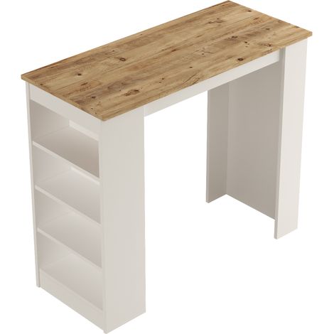 Mesa Alta Estilo Yurupa 120 Cm Pino Blanco