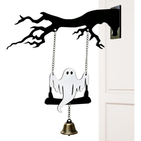 Carillon Éolien d'halloween pour L'Extérieur Ornement d'halloween en Bois Carillon À Vent Intérieur Pour Maison Hantée, Fête, Porte, Mur, Porche, Jardin, Cour, Patio (1/5)