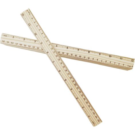 Règles en bois de 30 cm (12 pouces) pour étudiants, bois, mesure (1/5)