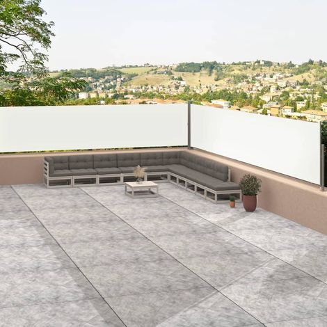 Auvent latéral Store Banne Solaire abri Marquise Brise-soleil rétractable Crème 117x1200 cm LKOWF79795 (1/5)