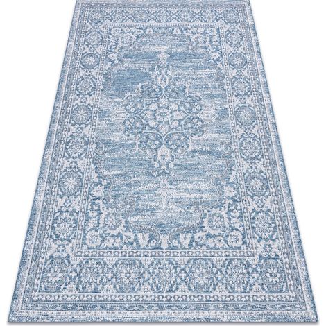 Carpet SISAL LOFT 21213 Ornament blue / silver / ivory blue 160x230 cm