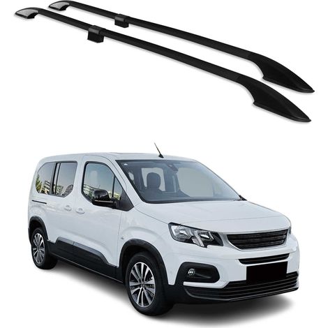 OMAC Barres de Toit longitudinales pour Peugeot Rifter 2019-2026 L2 Aluminium Noir (1/5)