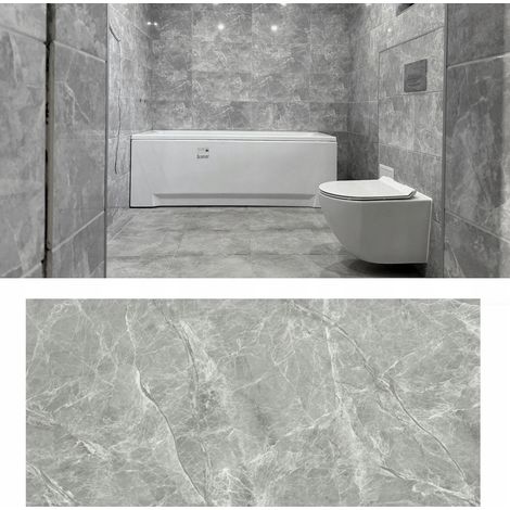 Panneau autocollant stratifié PVC brillant effet marbre 80x40 cm, panneau13 (1/5)