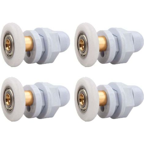 Roulettes Porte de Douche, 4 Pièces Roulette Porte Coulissante Douche en Laiton, Roulette Porte Coulissante, pour Remplacement de Douche Coulissante Verre Porte Coureurs Rouleaux (25MM) (1/4)