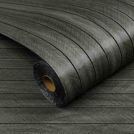 épais Papier Peint Adhesif Mural Bois Noir Papier Peint Autocollant Mural Chambre Salon Effet Tasseaux de Bois Foncé 3D Revetement Murals Adhesif Lamelles 3D Bureau Panneaux Muraux 30CMx2M (1/5)
