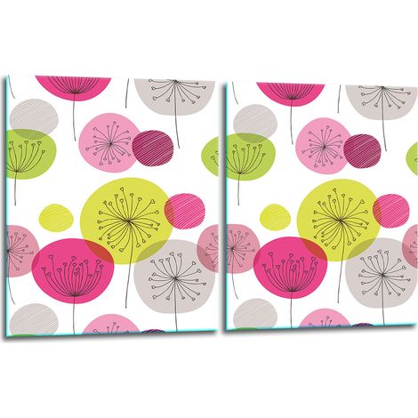 TAGLIERE IN VETRO 2x40x52 FIORI (1/5)