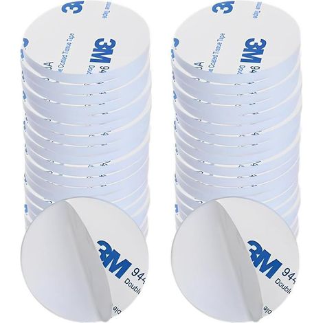 Ruban adhésif double face extra fort (40 mm), paquet de 40, étanche, résistant aux intempéries, pour montage à la maison et au bureau, rond. (1/5)
