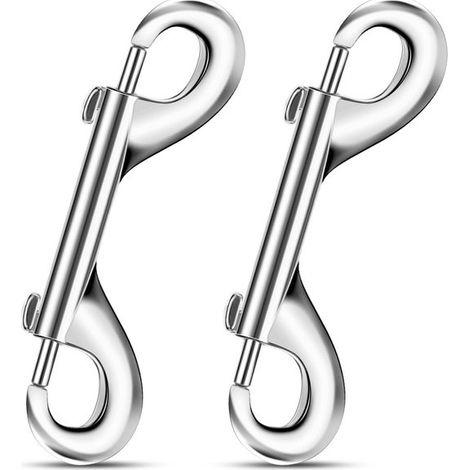 Ganchos mosquetón de acero inoxidable duraderos de doble cara - 2 piezas, ideales para (1/5)