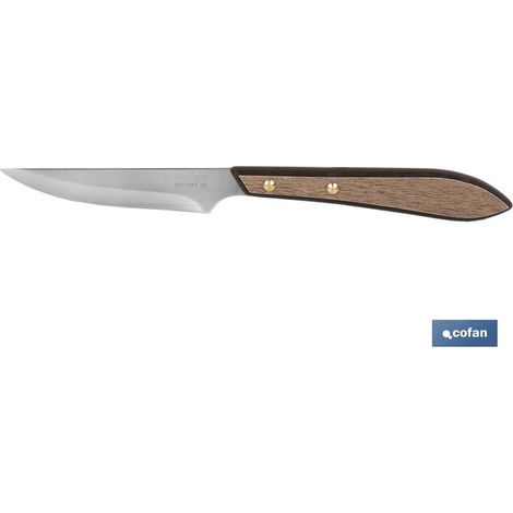 Packung mit 3 Tafelmessern mit 10 cm Klingenkante, walnussfarbenes Gulaschmodell