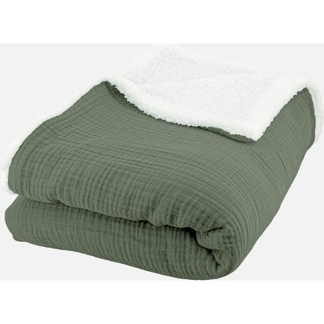 Plaid Sherpa e mussola di cotone , 170cm (1/4)
