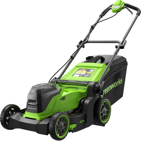 48V (24V x 2) Tondeuse Gazon Batterie sans Fil, Largeur de Coupe 41cm, Sac 40L, Tondeuse Electrique Gazon Inclus 2 X 24V 4Ah et Chargeur Double, MO48L422-01 (1/5)
