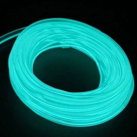 USB Fil pour Intérieur De Voiture Vélo Festival Décoration LED Rougeoyant électroluminescent Fil Lumière Feux Froid avec Drive Lampe Lampe Glow String Strip 12 V(bleu glace, 5 M)-Fei Yu (1/3)