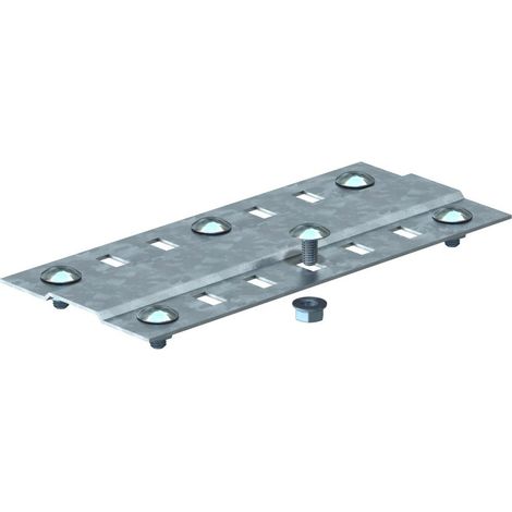OBO Bettermann Listello di giunzione largo, con 2 fissaggi B200mm acciaio zincato a nastro, 7070213
