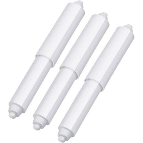 Lot de 3 rouleaux de support de papier hygiénique en plastique à ressort (blanc) (1/5)