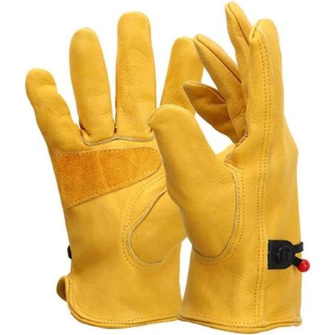 Gants De Soudeur Gants De Travail Résistant À La Chaleur À L'épine Résistant À Thorn Gardening Four Burners Accessoires Gantelets Avec Double Couche Court Design Pour Homme Femmes Bbq Xl 1pair (1/4)
