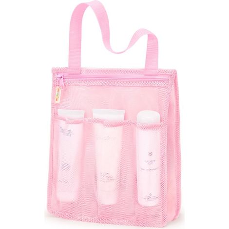 Cabine de douche en filet, accessoire de fitness portable indispensable pour les voyages, les camps et les dortoirs, rose (1/5)