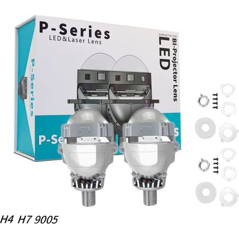 Set mit 2 Stück Bi‑LED‑Projektorlinsen zum Einbau in Scheinwerfer für Abblend‑ und Fernlicht, 2,5 Zoll, 80 W, 7000 lm, 12 V