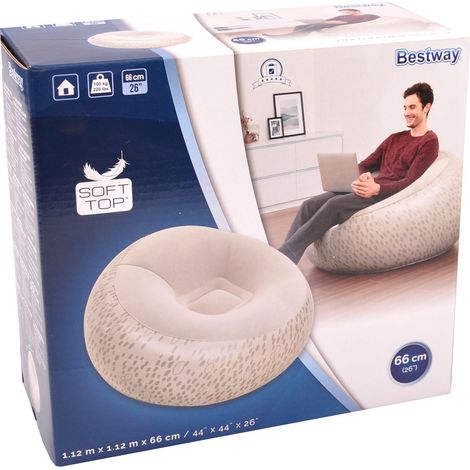 Bestway Sessel aufblasbar Sitzsack Luftsessel Lounge Luftmatratze Fernsehsessel - weiss
